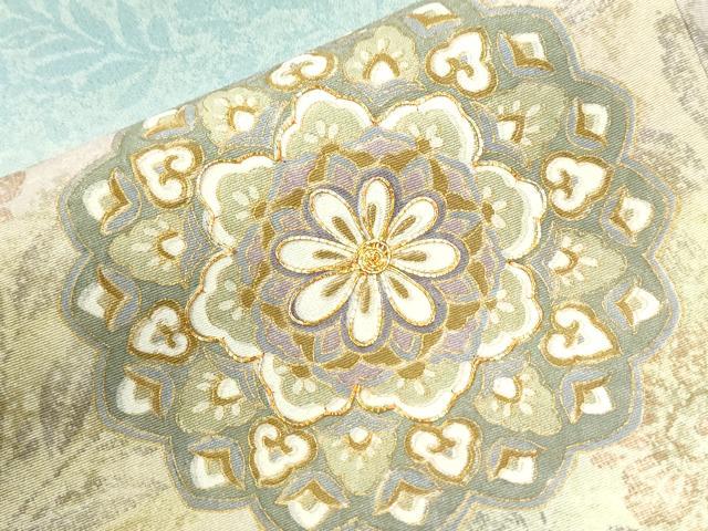 平和屋着物●伝統工芸士　更清　訪問着　駒刺繍　花唐草文　暈し染め　金彩　正絹　逸品　CABI3554yc