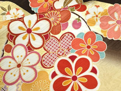 平和屋着物●豪華振袖　駒刺繍　束ね熨斗毬牡丹花文　金彩　正絹　逸品　CABI3559yc