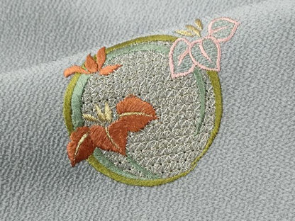 平和屋着物●中国三大刺繍　スワトウ刺繍　総刺繍　訪問着　草花丸文　金糸　正絹　逸品　CABI3561yc