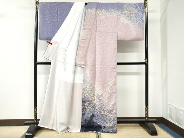 平和屋着物●吉乃一廉　幻の辻が花　訪問着　暈し染め　銀通し地　正絹　逸品　CABI3562yc