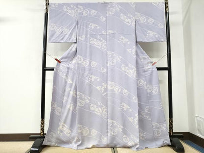 平和屋着物●上質な小紋　草花丸文　やまと金ラベル　正絹　逸品　CABI3564yc