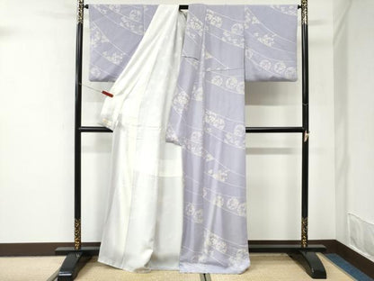 平和屋着物●上質な小紋　草花丸文　やまと金ラベル　正絹　逸品　CABI3564yc