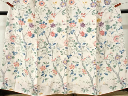 平和屋着物●訪問着　手描き　枝花文　正絹　逸品　未使用　CABI3566yc