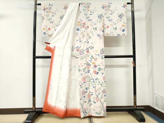 平和屋着物●訪問着　手描き　枝花文　正絹　逸品　未使用　CABI3566yc