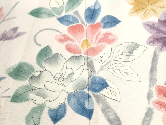 平和屋着物●訪問着　手描き　枝花文　正絹　逸品　未使用　CABI3566yc