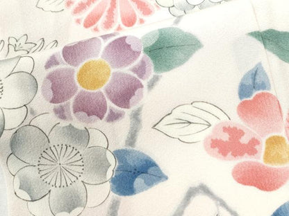 平和屋着物●訪問着　手描き　枝花文　正絹　逸品　未使用　CABI3566yc