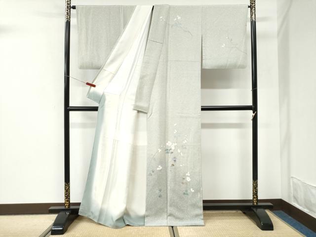 平和屋着物●訪問着　友禅　作家物　枝花文　正絹　逸品　CABI3567yc