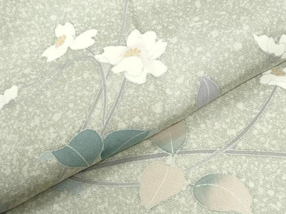 平和屋着物●訪問着　友禅　作家物　枝花文　正絹　逸品　CABI3567yc