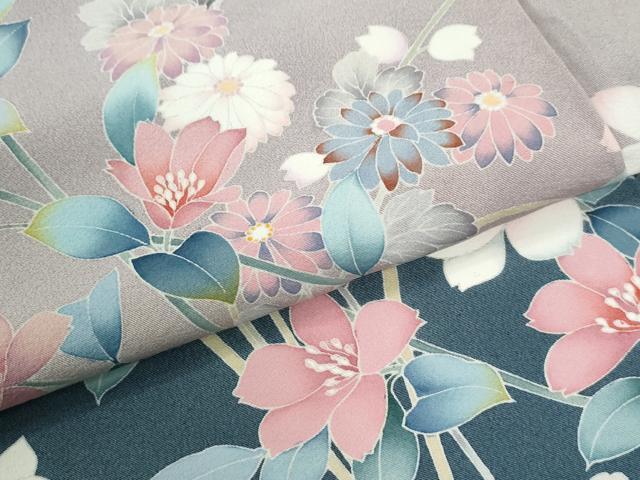平和屋着物●訪問着　友禅　作家物　枝花文　暈し染め　正絹　逸品　CABI3568yc