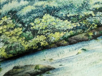 平和屋着物●伝統工芸士　京友禅染色作家　田家鬼彩　訪問着　水辺樹林文　暈し染め　正絹　逸品　CABI3570yc