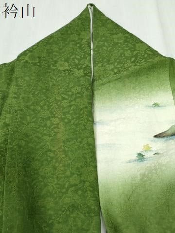 平和屋着物●伝統工芸士　京友禅染色作家　田家鬼彩　訪問着　水辺樹林文　暈し染め　正絹　逸品　CABI3570yc