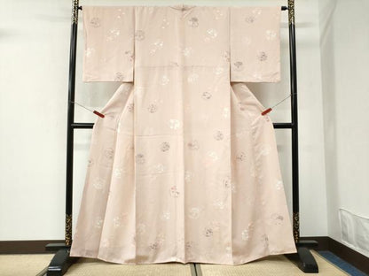 平和屋着物●上質な小紋　地紋起こし　草花丸文　正絹　逸品　CABI3573yc