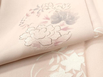 平和屋着物●上質な小紋　地紋起こし　草花丸文　正絹　逸品　CABI3573yc