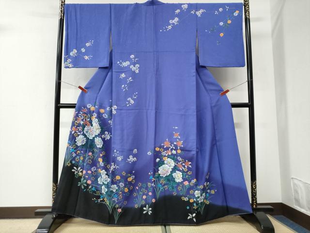 平和屋着物●訪問着　牡丹花文　暈し染め　金彩　正絹　逸品　CABI3574yc