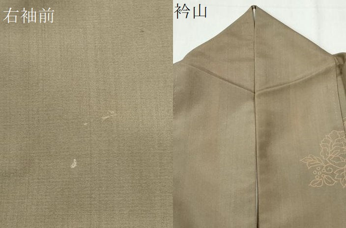 平和屋着物●訪問着　本場縞大島紬　刺繍　更紗花唐草文　正絹　逸品　CABI3577yc