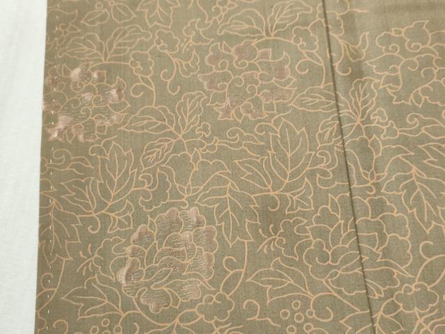 平和屋着物●訪問着　本場縞大島紬　刺繍　更紗花唐草文　正絹　逸品　CABI3577yc