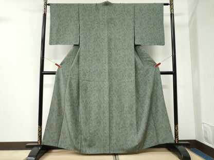 平和屋着物●江戸小紋　地紙花唐草文　正絹　逸品　CABI3578yc