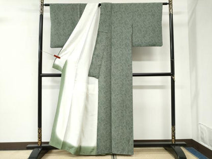 平和屋着物●江戸小紋　地紙花唐草文　正絹　逸品　CABI3578yc