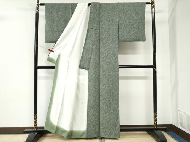 平和屋着物●江戸小紋　地紙花唐草文　正絹　逸品　CABI3578yc