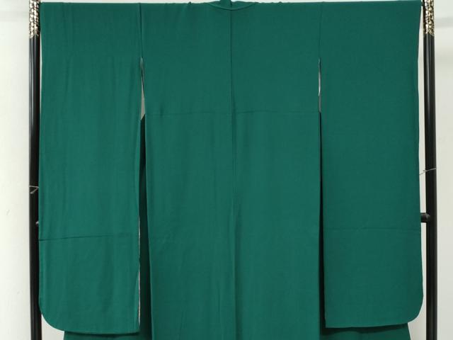 平和屋着物●豪華振袖　色無地　萌葱色　正絹　逸品　CABI3582yc