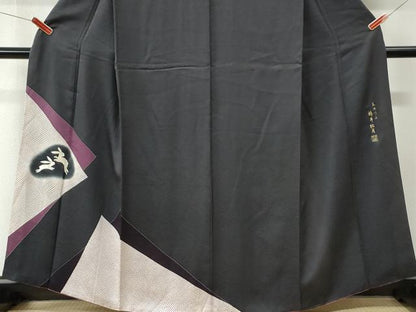 平和屋着物●色留訪問着　福井祐月　刺繍　兎　暈し染め　銀糸　正絹　逸品　CABI3583yc