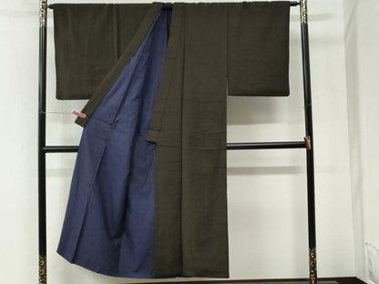 平和屋着物●男性　お召　霞文　正絹　逸品　CABI3585yc