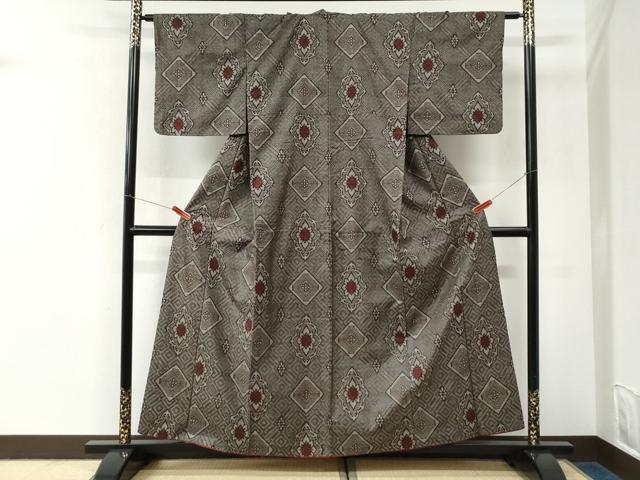 平和屋着物●本場大島紬　龍郷絣　正絹　逸品　CABI3586yc