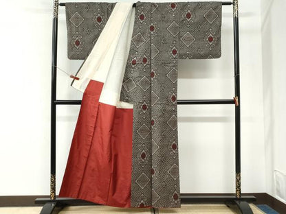 平和屋着物●本場大島紬　龍郷絣　正絹　逸品　CABI3586yc