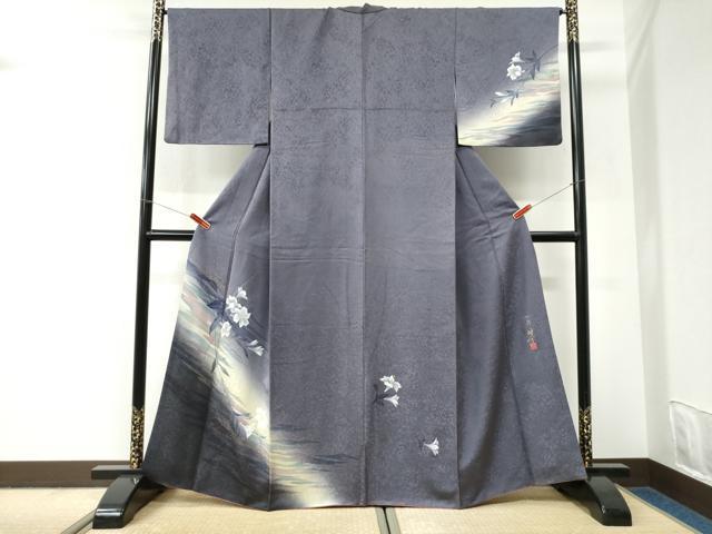 平和屋着物●京の匠日展作家　丹下雄介　訪問着　枝花文　暈し染め　金彩　やまと誂製　正絹　逸品　CABI3589yc
