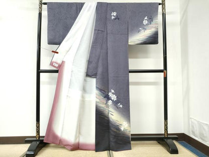 平和屋着物●京の匠日展作家　丹下雄介　訪問着　枝花文　暈し染め　金彩　やまと誂製　正絹　逸品　CABI3589yc