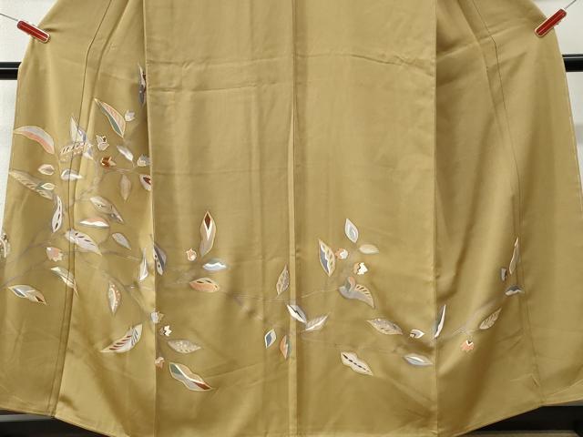 平和屋着物●訪問着　駒刺繍　枝花文　金彩　正絹　逸品　未使用　CABI3590yc