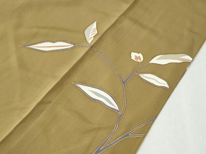 平和屋着物●訪問着　駒刺繍　枝花文　金彩　正絹　逸品　未使用　CABI3590yc