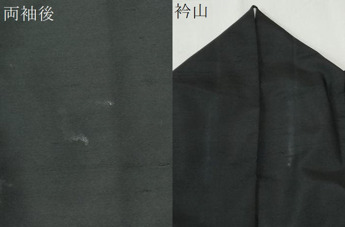 平和屋着物●豪華黒留袖　紬地　草花文　正絹　逸品　CABI3592yc