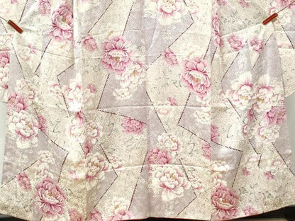 平和屋着物●豪華振袖　牡丹枝梅文　金彩　正絹　逸品　CABI3595yc