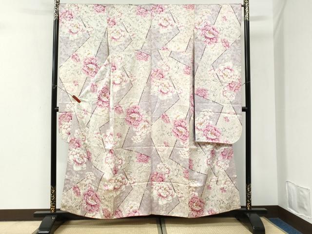 平和屋着物●豪華振袖　牡丹枝梅文　金彩　正絹　逸品　CABI3595yc