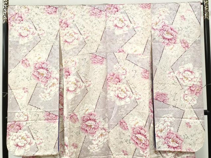 平和屋着物●豪華振袖　牡丹枝梅文　金彩　正絹　逸品　CABI3595yc