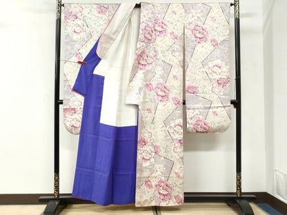 平和屋着物●豪華振袖　牡丹枝梅文　金彩　正絹　逸品　CABI3595yc
