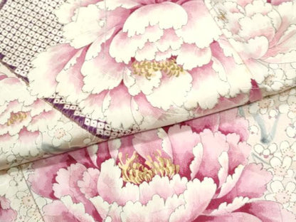 平和屋着物●豪華振袖　牡丹枝梅文　金彩　正絹　逸品　CABI3595yc