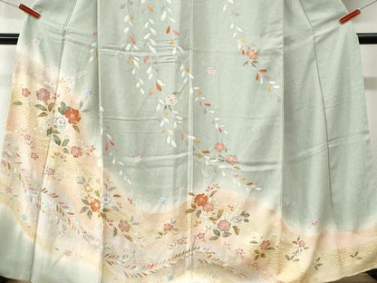 平和屋着物●訪問着　辻が花　暈し染め　金彩　正絹　逸品　CABI3596yc