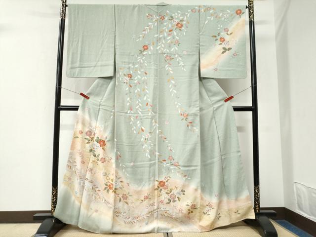 平和屋着物●訪問着　辻が花　暈し染め　金彩　正絹　逸品　CABI3596yc