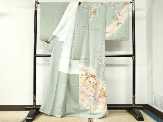 平和屋着物●訪問着　辻が花　暈し染め　金彩　正絹　逸品　CABI3596yc