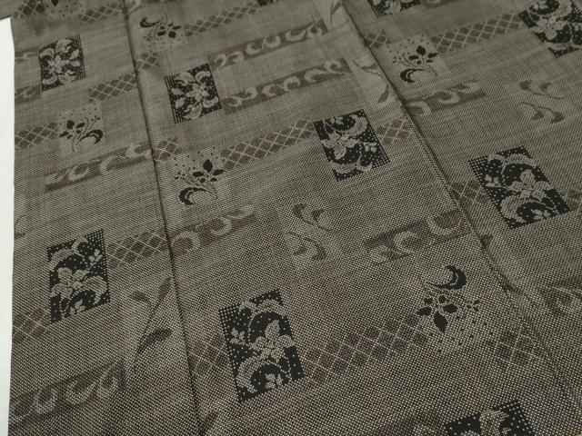 平和屋着物●本場大島紬　7マルキ　色紙花唐草文　正絹　逸品　CABI3597yc
