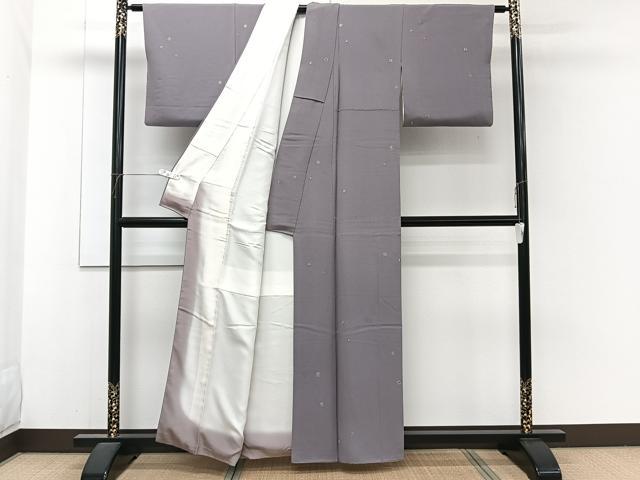 平和屋着物■上質な小紋　刺繍　抽象文様　正絹　逸品　CABI3604xi