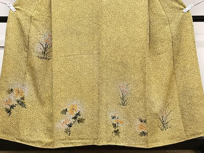 平和屋着物■訪問着　手描き　草花文　たたき染め　正絹　逸品　CABI3607xi