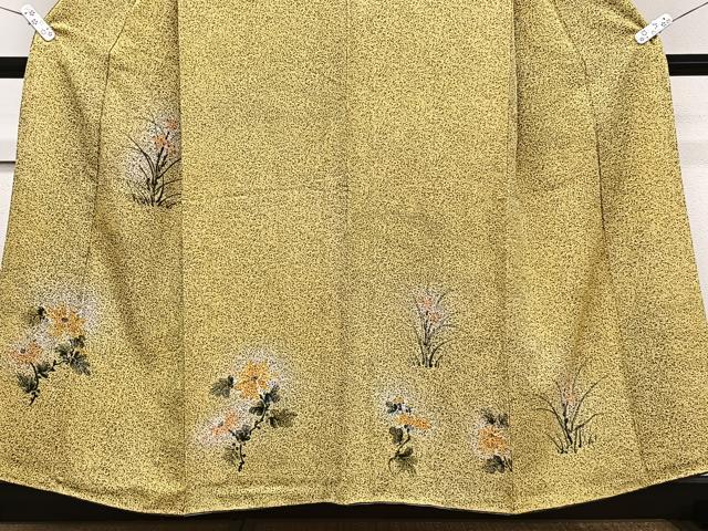 平和屋着物■訪問着　手描き　草花文　たたき染め　正絹　逸品　CABI3607xi