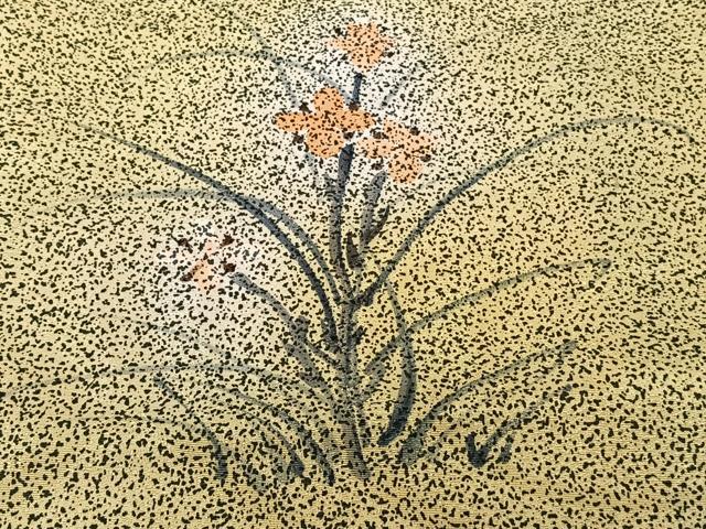 平和屋着物■訪問着　手描き　草花文　たたき染め　正絹　逸品　CABI3607xi