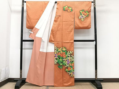 平和屋着物■訪問着　草花文　暈し染め　正絹　逸品　CABI3609xi