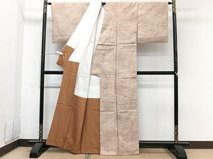 平和屋着物■上質な紬　亀甲文　正絹　逸品　CABI3616xi