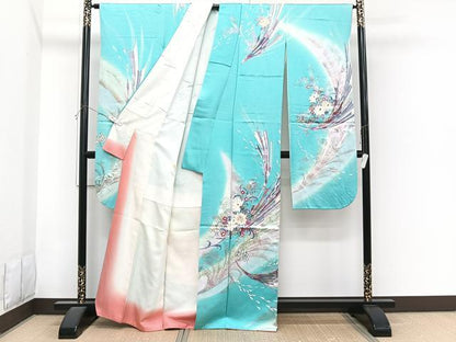 平和屋着物■豪華振袖　飛鶴花文　正絹　逸品　CABI3617xi