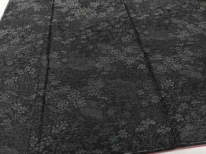 平和屋着物■本場大島紬　雲取り草花文　正絹　逸品　CABI3621xi